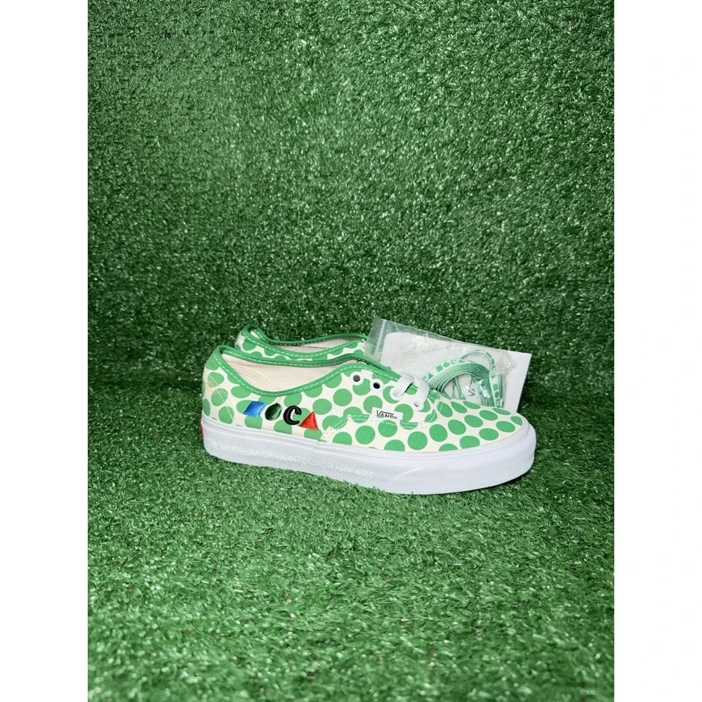 Vans Classic Lace Up Green Floral Polka‎ Dot Skate Shoes Sneakers Women's Size 6